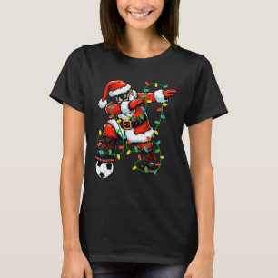 Dabbaing jultomte fotboll julbelysning Xmas fotbol T Shirt