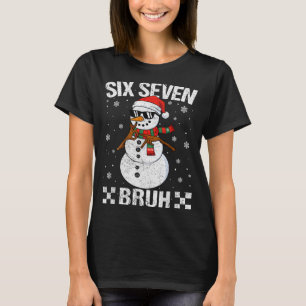 Dabbaing jultomte snöman 6 7 meme jul sex sju t shirt