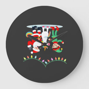 Dabbaing Santa Älva Enhörning Jul Barn Pojkar Män Stor Klocka
