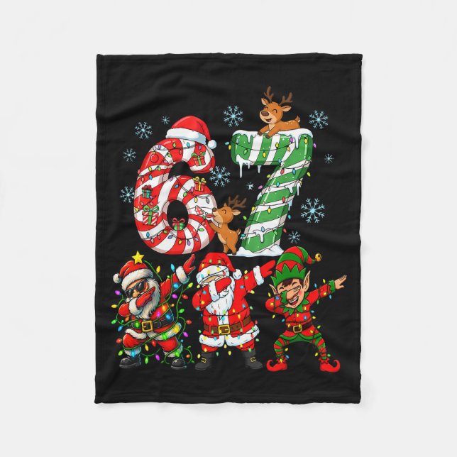 Dabbaing Santa Älva Vänner Jul Pojkar Flickor Män Fleecefilt (Framsidan)