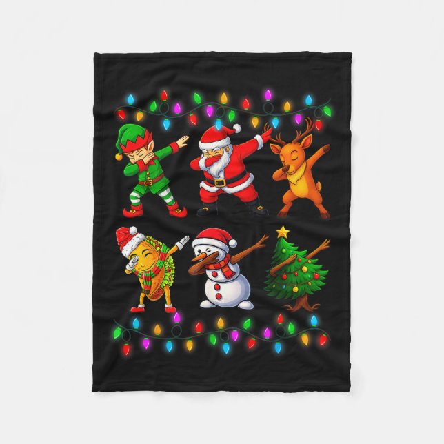 Dabbaing Santa Tomte Vänskap Jul Pojkar Barn X Fleecefilt (Framsidan)