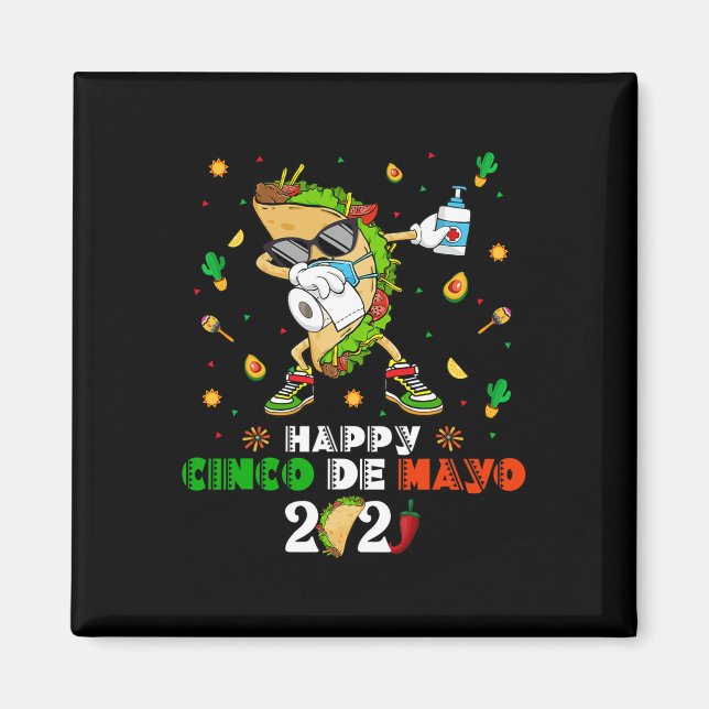 Dabbaing Taco Cinco De Mayo 2021 Ansiktsmask Karan Magnet (Framsidan)