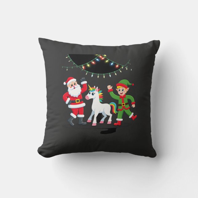 Dabbaing Tomte Enhörning Jul Barn Pojkar Män  Kudde (Framsida)