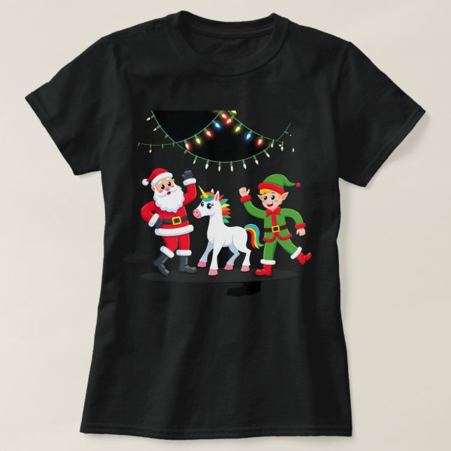 Dabbaing Tomte Enhörning Jul Barn Pojkar Män  T Shirt (Design framsida)