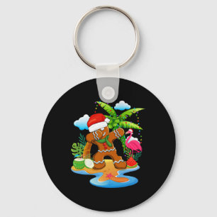 Dabbaing Tomte Gingerbread Flamingo Strand Jul Nyckelring