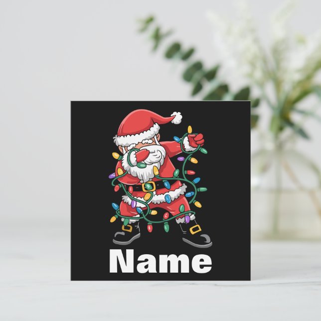 Dabbaing Tomte Roligt Personligt Julpresent Julkort (Stående Fram)