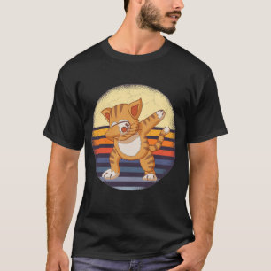 dabbande katt, rolig kattdabbing, vintage kattdans t shirt