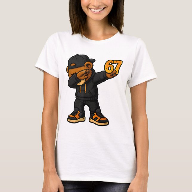 Dabbar Björn 67 Meme Rollig Brainrot Hiphop Barn B T Shirt (Framsida)