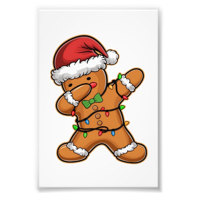 Dabbar Gingerbread Tree Ljus Jul Fototryck (Framsidan)