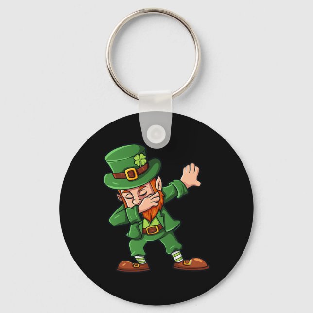 Dabbar Leprechaun St Patrick's Day Dab Pojkar Flic Nyckelring (Framsida)