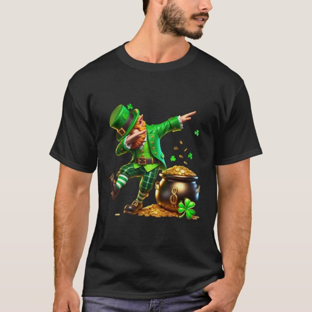 Dabbar Tomte St. Patrick's Day Guldgryte T Shirt (Framsida)