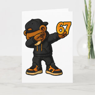 Dabbig Björn 67 Meme Rolig Brainrot Hiphop Barn B Kort