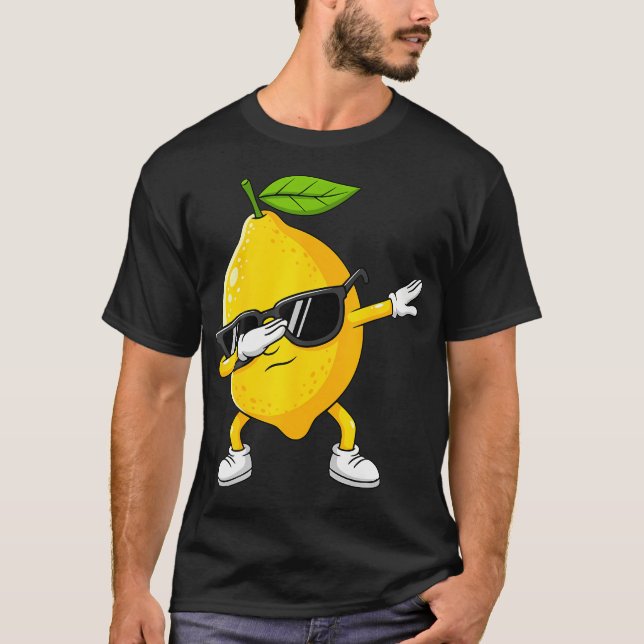 Dabbig citronfrukt med solglasögon Citron T Shirt (Framsida)