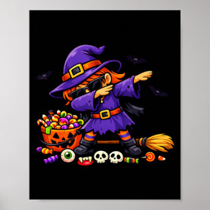Dabbig häxa barn flickor småbarn rolig halloween  poster
