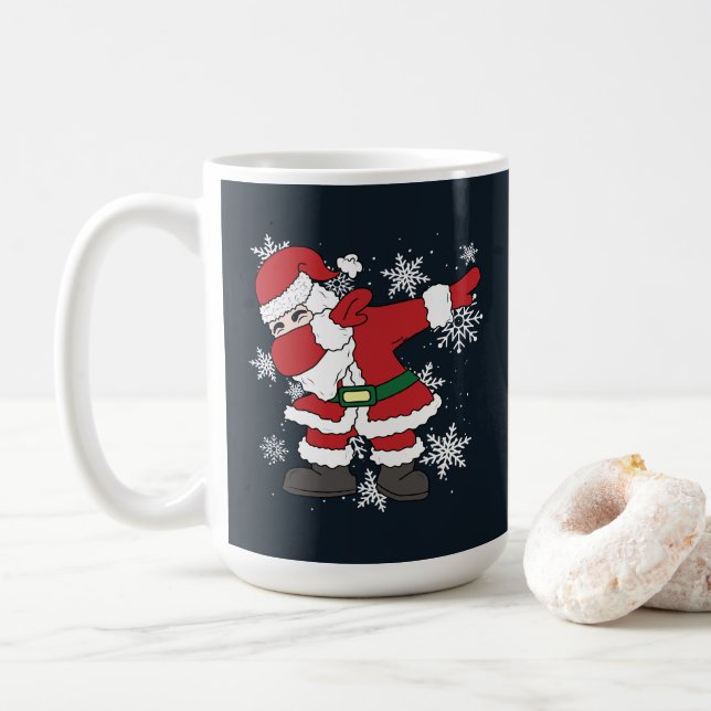 Dabbig jultomte rolig jul snö kaffemugg (Med munk)