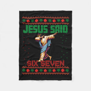 Dabbig jultomte säger sex sju 67 meme ful jultröja fleecefilt