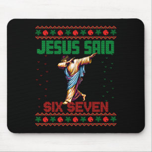 Dabbig jultomte säger sex sju 67 meme ful jultröja musmatta