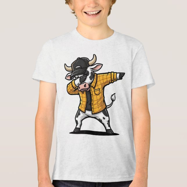 Dabbig ko sjöattig söt dab dans t shirt (Framsida)