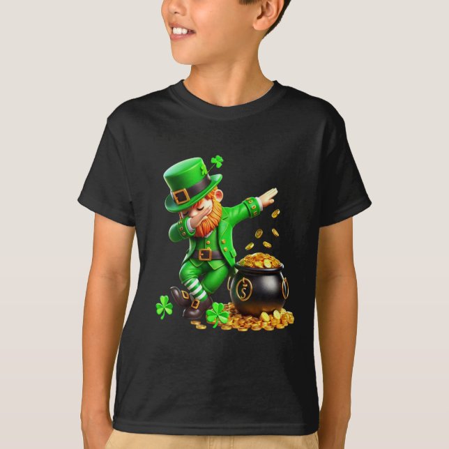 Dabbig Leprechaun St. Patrick's Day - Guldgryta T Shirt (Framsida)