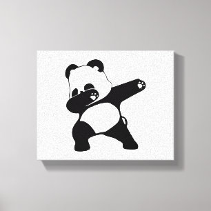 Dabbig panda, rolig panda dab-dans canvastryck