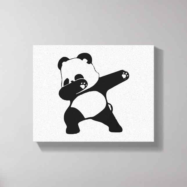 Dabbig panda, rolig panda dab-dans canvastryck (Framsida)