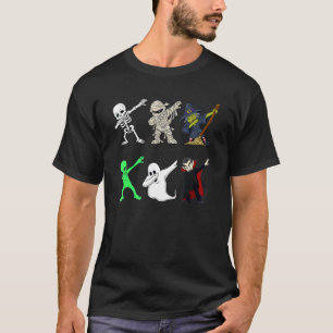 Dabbig skelett och monster Halloween Dracula Bo T Shirt