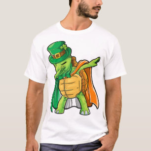 Dabbig sköldpadda St Patricks Day pojkar Leprechau T Shirt