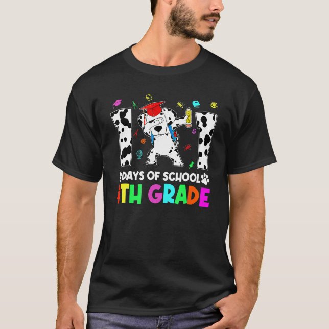 Dabbing 101 Days School 4TH Grade Student Teacher  T Shirt (Framsida)