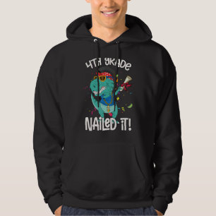 Dabbing 4:e Klass Dinosaur Rex Studenten Nail I Hoodie