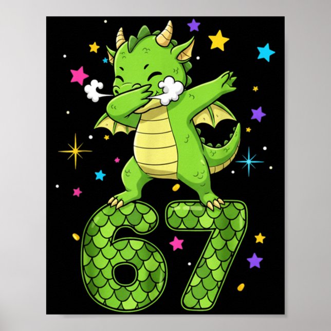 Dabbing 67 Dragon 67 Funny Six Seven Gen Z Slang M Poster (Framsidan)