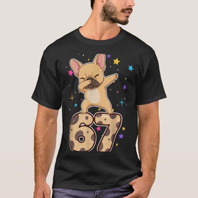 Dabbing 67 French Bulldog 67 Dog Funny Six Seven M T Shirt (Framsida)
