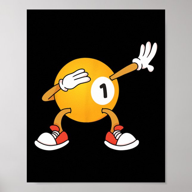 Dabbing 8 Boll Billiards Bassäng Player Snooker Poster (Framsidan)