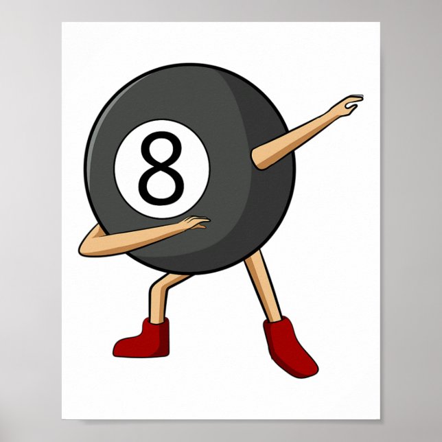 Dabbing 8 l Bassäng Billiards Player Boy Poster (Framsidan)