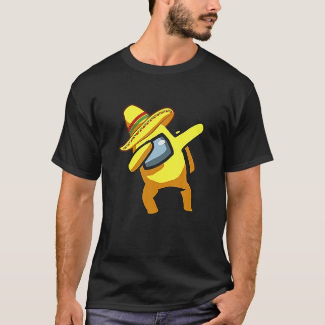 Dabbing A.Mong Us Funny Cinco De Mayo Mexikanska M T Shirt (Framsida)