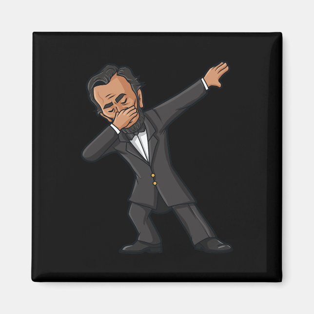 Dabbing Abraham Lincoln 4:e juli Abe Dab Boys G Magnet (Framsidan)