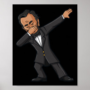 Dabbing Abraham Lincoln 4:e juli Abe Dab Boys G Poster