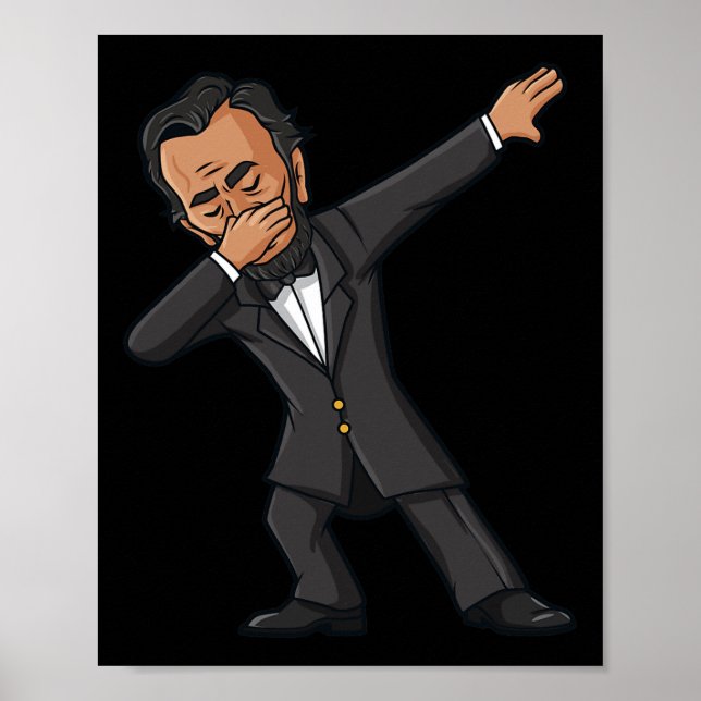 Dabbing Abraham Lincoln 4:e juli Abe Dab Boys G Poster (Framsidan)