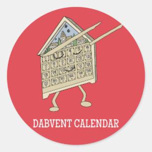 Dabbing Advent Calendar Funny Christian Religiösa Runt Klistermärke