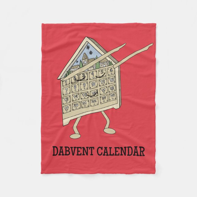 Dabbing Adventskalender Rolig Kristna Religiösa Fleecefilt (Framsidan)