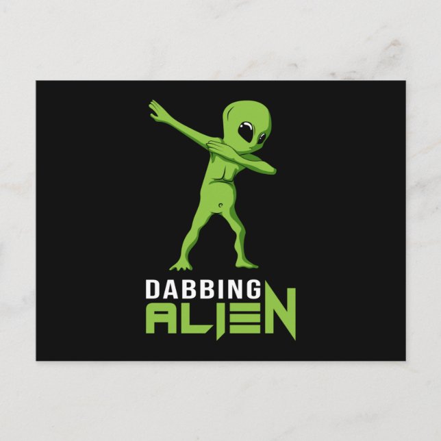 Dabbing Alien Area 51 Ufo Space-Utomjordingar Lust Vykort (Framsida)