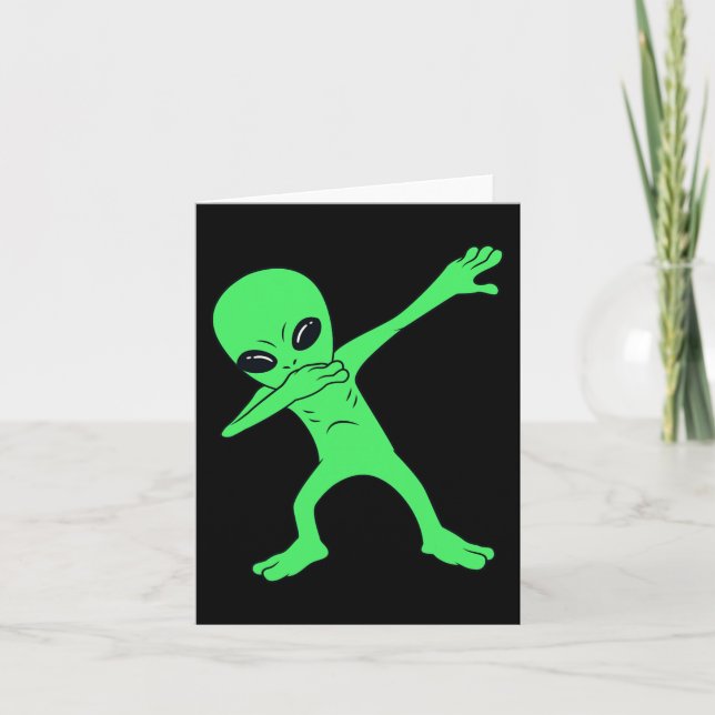 Dabbing Alien Halloween Roligt Dab Boys Kids Girl Kort (Framsida)