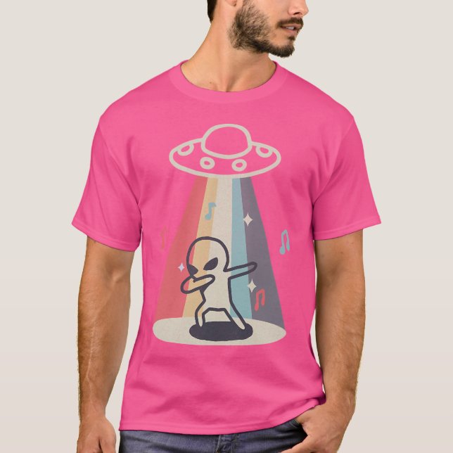Dabbing Alien Shirt Ufo Abduction Shirt Retro Alie T (Framsida)