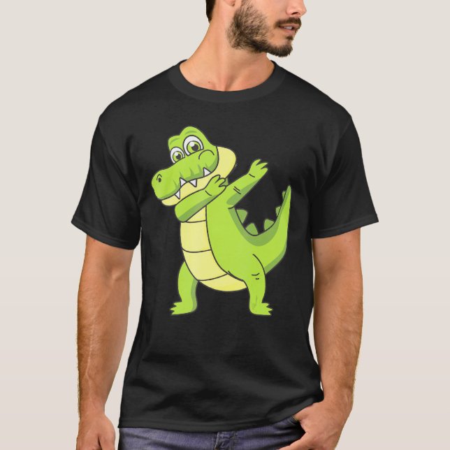 Dabbing Alligator Alligator Graphic T Shirt (Framsida)