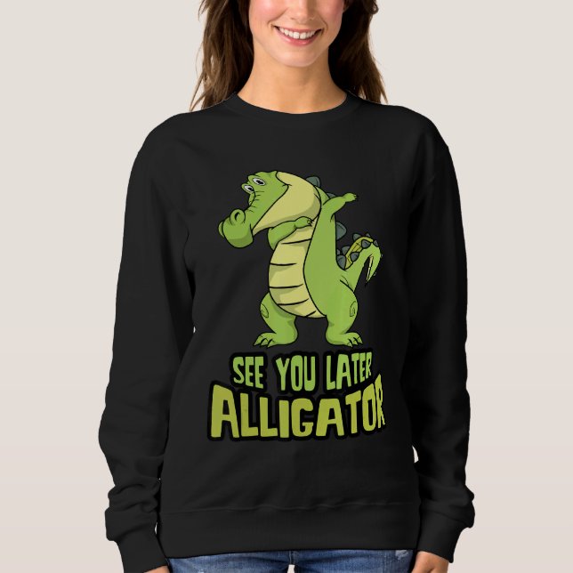 Dabbing Alligator ser dig senare Alligator T Shirt (Framsida)