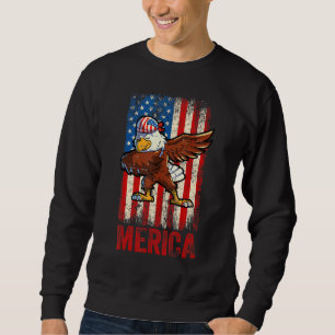 Dabbing American Eagle 4:e juli Boys Manar Americ Lång Ärmad Tröja