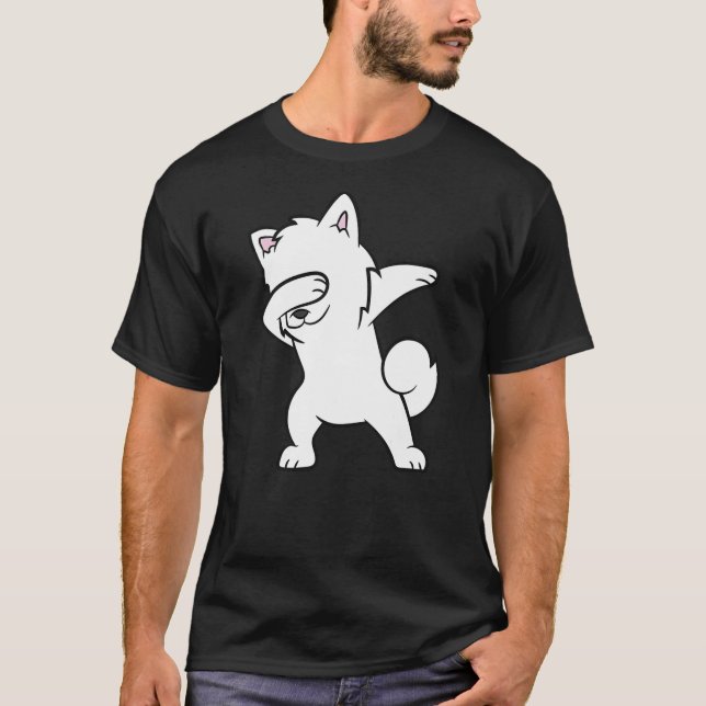 Dabbing American Eskimo Dog Funny American Eskimo  T Shirt (Framsida)
