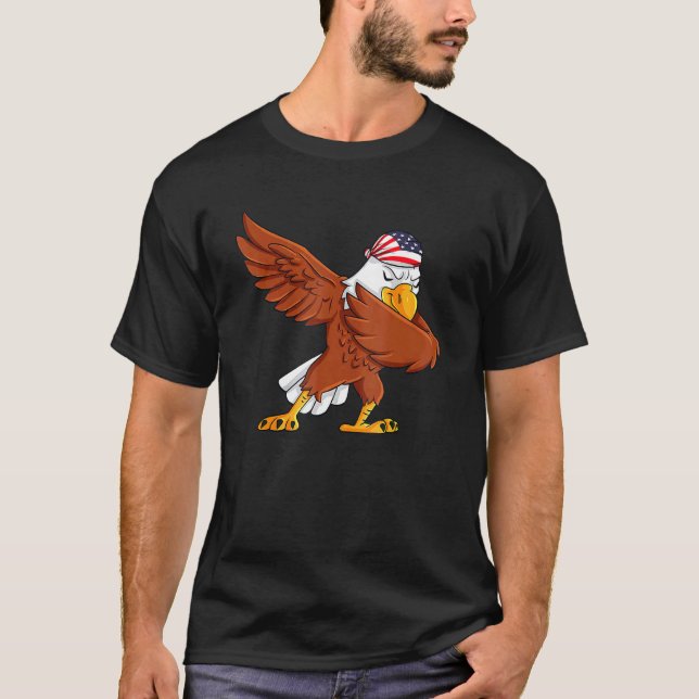 Dabbing American Örn 4:e juli Dabbing Boys G T Shirt (Framsida)