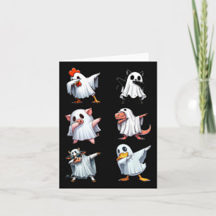 Dabbing Animals Farm Halloween Ghost Costume Funny Kort