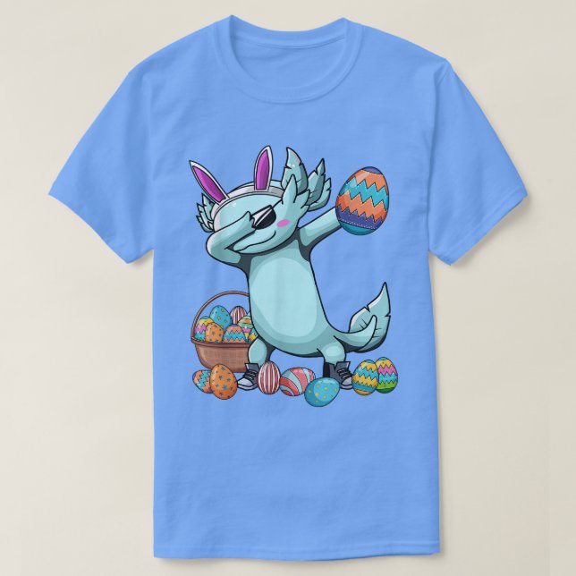 Dabbing Aolotl Påsk Day Eggs Dab Boys Girls Kid  T Shirt (Design framsida)