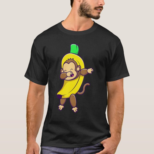 Dabbing Ape - Monkey in banan costume T Shirt (Framsida)
